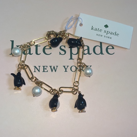 ♠️kate spade Arctic Friends Penguin Charm Bracelet, NWT - Picture 8 of 11